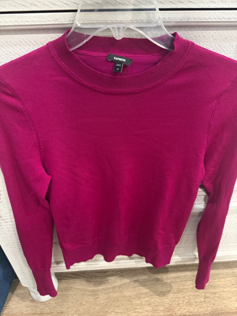 Express Bright Fuchsia Crewneck Knit